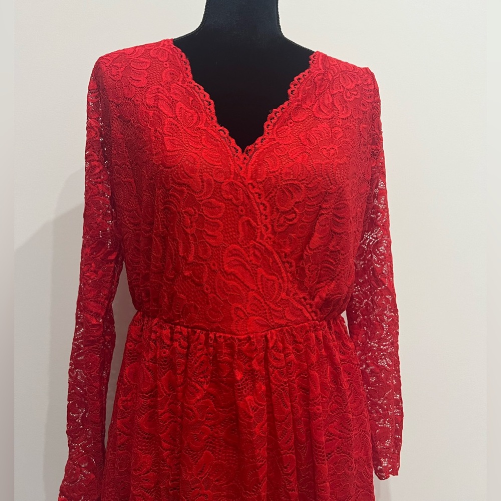 Red Lace Dress - Picture 9 of 13